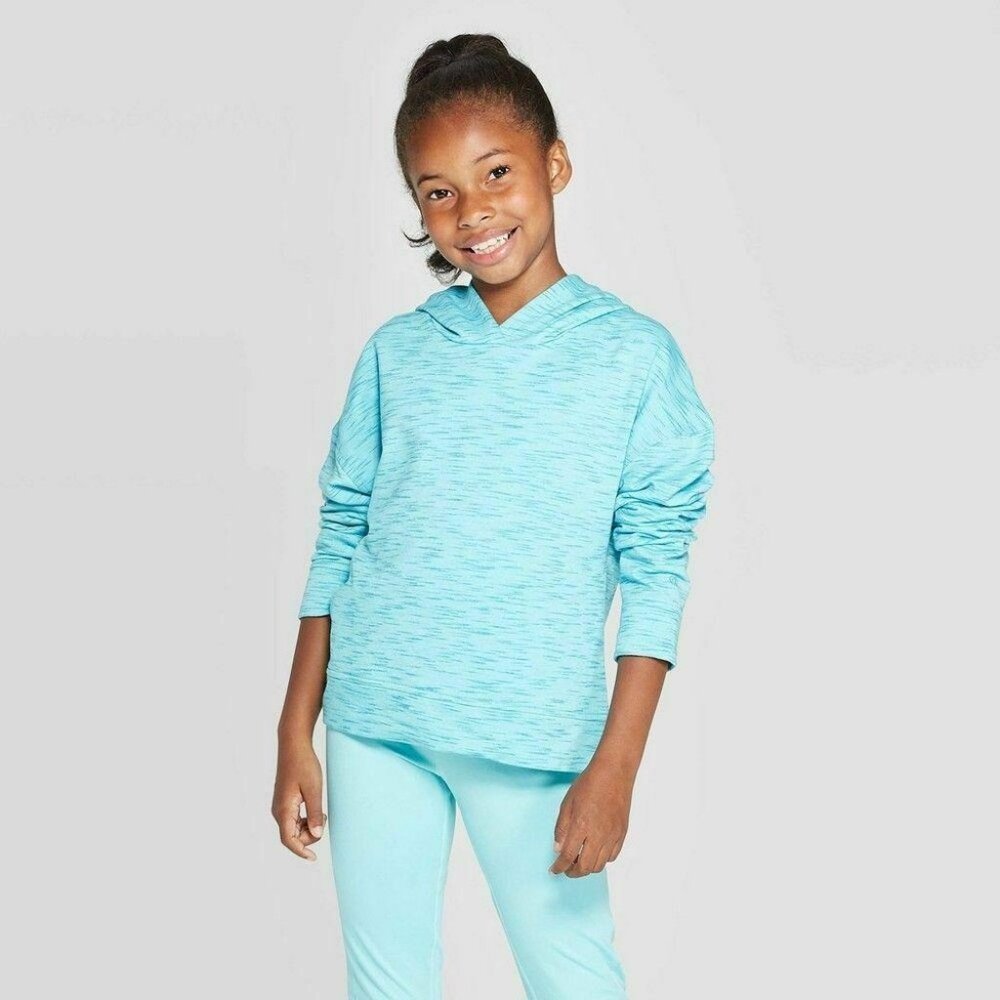 Medium Girl's Brushed Back Breathable Stretch Hoodie 7/8